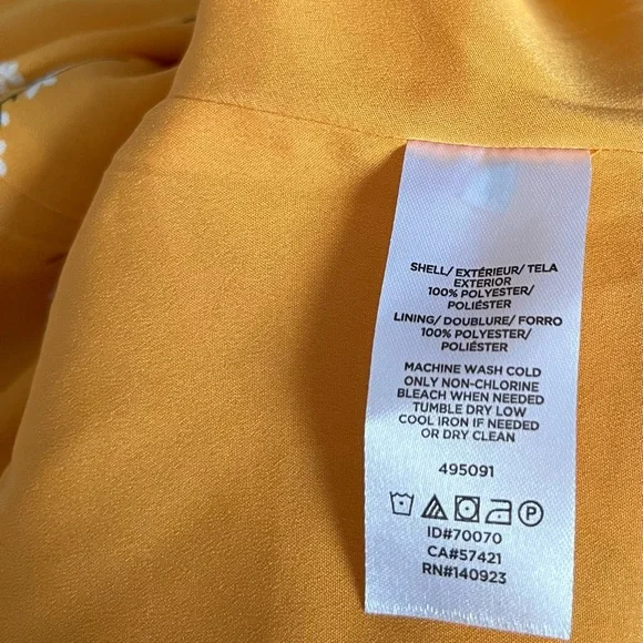 Mustard Yellow Floral Ruffle Sleeve Drawstring Waist Mini Dress XL - Picture 8 of 9